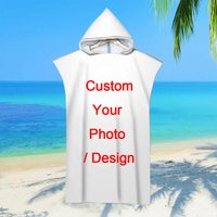 Customization Photo Beach Towels Bath Towels Quick Dry Hooded Cloak Adult Kids Poncho Parent-Child Bathrobe for Swimming Surf