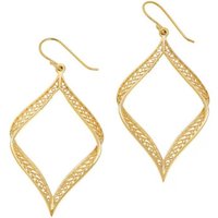Fashion Minimalist Rhombus Geometric Dangle Earrings Golden Color Twisted Hook Earrings For Women Elegant Jewelry