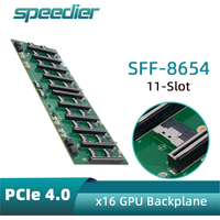 8654 Adapterplatte von PCIE 4.0 X16 / MCIO zu PCI-E 5.0 X16, 8/10 Karten, 11-Slot-GPU-Grafikserver-Motherboard-Riser, 40 mm