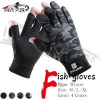 WALK FISH Fishing Gloves Flip Finger Touch Screen Thickened Silicone Anti-slip Waterproof Wear-resistant Fall Winter Outdoor