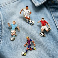 4pcs Football Player Enamel Brooch Goalkeeper Creative Design Sport Metal Badge Clothe Punk Lapel Pin Jewelry Friend Gift