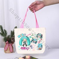 Children Cartoon Cute Handbag Casual Storage Pouch Hatsunes Miku Anime Canvas Tote for Girl Fashion Bag Lunch Bags Birthday Gift
