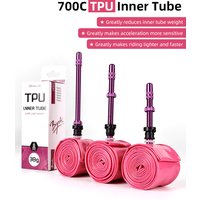 AliExpress NONE ESLNF Ultralight Bike Inner Tube 700 x 18/25/28/32 Road Bicycle TPU Tire 45/65/85mm Length French Valve Super Light Tube