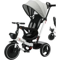 AliExpress NONE 5-in-1 Toddler Tricycle Baby Push Bike Kids Steer Stroller Trike Detachable Guardrail Adjustable Canopy Children Push Along Trik