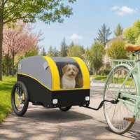 Robuster Fahrrad-Lastanhänger aus Eisen, 120 x 60 x 40 cm, 45 kg Tragkraft, mit Verbindungsstange, Sicherheits- und Sichtbarkeitsflagge, stabil für Fahrräder