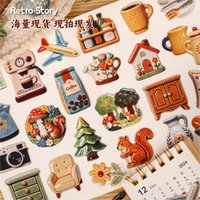 15pcs Kawaii Stationery Stickers Little Collection of Warm Things Junk Journal Planner Decorative Sticker Scrapbooking