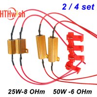 2/4 set 25W 50W Car LED Canbus Decoder 8ohm 6ohm Load Resistors for Automobile Turn Signal Lantern License Plate Lamp Resistance