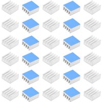 8.8x8.8x5mm 50pcs Aluminum Heatsink Radiator Cooler Cooling for Raspberry pi Electronic IC Chip With Thermal Conductive Tape