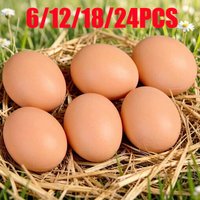 6/12/18/24pcs Fake Chicken Eggs Plastic Eggs Help Hens Lay Eggs Poultry Hatching Simulated Hen Eggs Faux Poultry Eggs Decor