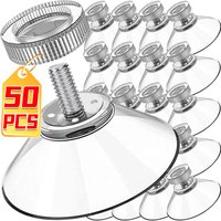 Mushroom Head PVC Sucker Pads Hook Clear Adhesive Suction Cups with Screws Nut Wall Door Hanging Holder Window Glass Decor Hooks