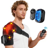 Heating Vibration Shoulder Wrap Pad with Remote Control, 4 Motors 5 Temp Settings 5 Levels Vibration Fits Both Shoulders