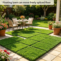 4Pcs Interlocking Artificial Grass Tiles - Floating Lawn for Wedding, Engagement & Outdoor Decor, Easy Assemble