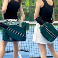 Classic Wholesale Pickleball Tote Bag for Women Quilted Pickleball Racket Sling Bag RTS Puffer Pickleball Racket Shoulder Bag