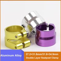 AliExpress NONE 1pcs Aluminum Alloy Bicycle Double Layer Seatpost Clamp 27.2+31.8mm/31.8+34.9mm Seat Tube Clip For MTB Road Bike Cycling Parts