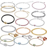 New Crown Retro Bracelet Sapphire Tassel Tennis Chain Gold Cuba Inlaid Round Chain DIY Neutral Versatile Jewelry