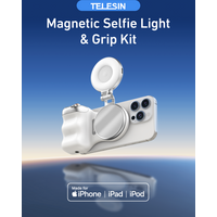 TELESIN Magnetic Camera Shutter Grip and Fill Light Set for iPhone 16 Pro Max 15 14 13 OnePlus XIAOMI Android Detachable Remote