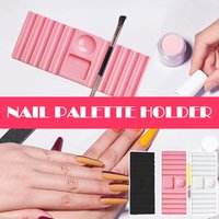 Multi-purpose Dual Form Holder 10-Compartment with Color Palette Nail Art Tools Holder Plastic Pen Stand for Nail Art Painting