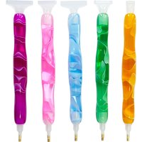 Colorful Resin Diamond Painting Pen Kit, Classic Diamond Art Pen with 5 Tips,Diamond Painting Tools Accessories