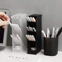 Transparent Pen Holder Plastic Oblique Insertion Stationery Storage Box High-capacity Frosted Desktop Organizer Students