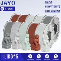 JAYO 5 Rollen 3D-Hochgeschwindigkeits-Marmor PLA/HS Matt PETG/HS PLA-Filament 600 mm/s Hochgeschwindigkeits-3D-Drucker Ungiftiges Filament 1,1 kg/Rolle