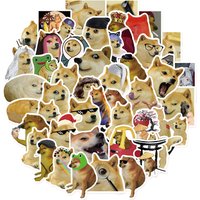 50PCS Creative European and American Emojis, Worry Dog Fun Dog Series Stickers, Notebook Adhesive Stickers