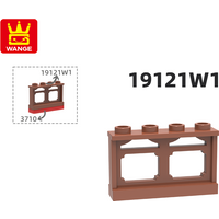 Wange 19121W1 100g/53pcs Fence Ornamented 1x4x2 with 4 Studs Block Moc Accessories Compatible with Building Block Accessories