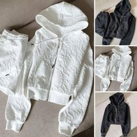 Women's suit 2026 new spring fashion letter sportswear suit women's street age-reducing zipper sweatshirt shorts two-piece set
