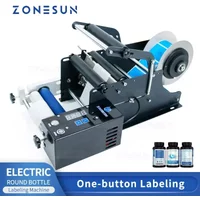 ZONESUN ZS-TB50SM Electric Semi automatic Round Bottle Labeling Machine Cosmetic Bottle Sticker Label Applicator