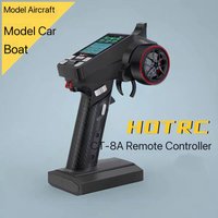 HOTRC CT-8A 2.4G 8-Channel Remote Control Gun Shooter for Model Cars and Boats with Metal Handwheel for Baiting and Netting
