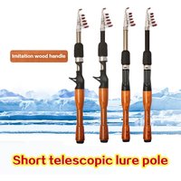 Telescopic fishing rod with cork handle, carbon fiber portable fishing rod tool accessories, outdoor throwing fishing rod