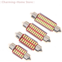 【M】10pcs 4014 Chips Canbus 12V Led Bulb 31mm 36mm 39mm 41mm Car Festoon Light Interior Dome Reading Lights 6000K Pure White