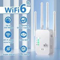 Regaton WiFi 6 300Mbps Wireless Repeater Single Band 2.4Ghz WiFi Extender Wi-Fi 6 Amplifier Long Range Signal Expansion Booster