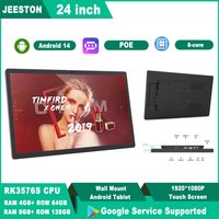 24 inch Slim Edge Android 14 POE Tablet Wall mounted Touch Screen 1920*1080 IPS HDMI Input, Wifi6, 8MP Camera Advertising Device