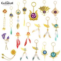 Genshin Impact Vision Of God Keychain Scaramouche Wanderer Kamisato Ayato Nilou Cosplay Key Chain Luminous Feather Pendant Gift