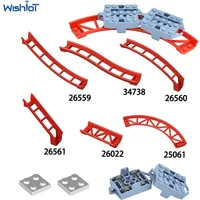 10 x Achterbahn-Schienenschienen, kleine Partikel, technische Teile, MOC-Baustein, kompatibel mit Legoeds 25061, 26559, 26560, 260