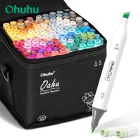 Ohuhu Oahu 120 Colors Marker Pen Set Alcohol Art Markers Dual Tips Felt Pen Sketching Drawing Graffiti Manga School Art Supplies