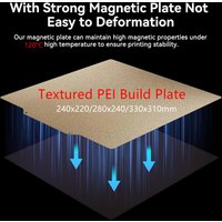 Textured PEI Build Plate for Anycubic Mega S/4Max Pro/Mega X 3D Printer Double Sided Textured PEI Flexible Steel Print Bed