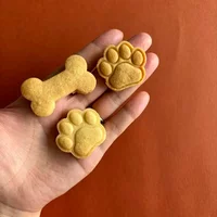Cute Mini Dog Paw Shaped Cookie Cutters Bone Pattern Biscuit Molds Stamps Pressable Household Baking Embossing Tools