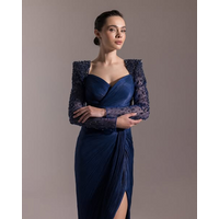 Blue Luxury Dress Applique Classic Sweetheart Evening Dresses Prom Dresses Tulle Customized Saudi Arabia Wedding Dress