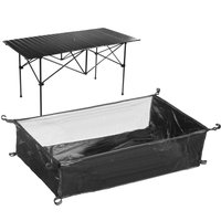 Under Table Storage Bag Mesh Basket Organizer for Camping Table Hangable Storage Mesh Pouch for Table Portable Storage Space
