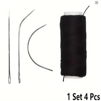 Nylon Hair Track Weft Weave Sewing Thread Set with Needle J+I+C 4 Colors Hair Extension Accessories for Clip-In Extensions