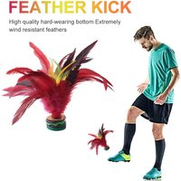 1pc Feather Jianzi Colorful Feathers Shuttlecock Portable Foot Kick Handwheel Feather Shuttlecock Fitness Entertainment