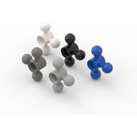 55pcs MOC compatible 15460 building block parts, three-spherical special tube, DIY technology loose parts