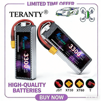 Teranty 2 Packs 7.4V 2S 3300mAh 60C LiPo Battery with XT60/T Plug Rechargeable for RC Truck FPV Drone Helicopter Boat Hobby