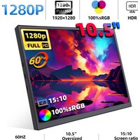 ZSUS 10.5-Inch Portable Monitor 1280P 100%sRGB 15:10 Low Blue Light For XBox PS4 / 5 Switch Cell Phone PC Loptop Extension