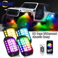RGB LED Rock Lights Flow Scan Remote APP Control 3D Lens Undergolw Decorative Atmosphere Light For Offroad RZR SUV ATV UTV Jeep