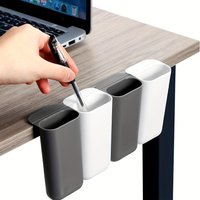 Desk Pen Holders, Clip-on Pencil Storage Containers, Adhesive Office Supplies Accessory, PP Plastic Desk Organizer Set