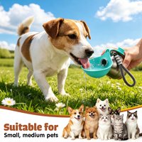 Portable Dog Water Bottle Stainless Steel with Silicone Bowl Leak Proof Pet Drinking Bottle for Dogs Cats Hiking Travel Walking