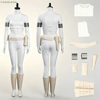 2026 Hot Padme Cosplay Amidala Fantasia Costume White Uniform Belt Movie Space Battle Disguise for Women Halloween Carnival Suit
