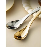 6pcs/2pcs 304 Stainless Steel Spoon Set- Large Capacity, Mirror Polished Cutlery, Suitable for Desserts, Fruits,Home Kitchen Use